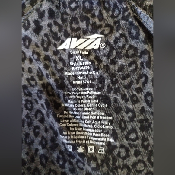 Avia Women's Black Leopard Print W/Pink RacerbackTank Top, XL - Picture 5 of 6